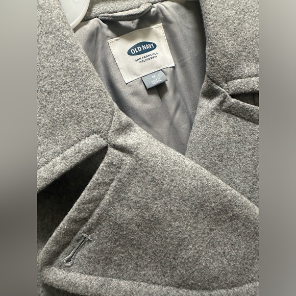 Women’s Old Navy Double-Breasted Wool-Blend Peacoat | size M | color Light Gray - Picture 3 of 7